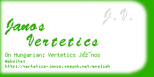 janos vertetics business card